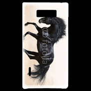 Coque LG Optimus L7 Cheval noir au galop 5