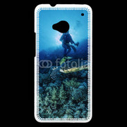 Coque HTC One Tortue et plongeur