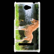 Coque HTC Windows Phone 8S Poulain marron et blanc