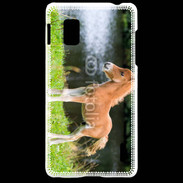 Coque LG Optimus G Poulain marron et blanc