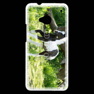 Coque HTC One Poulain noir et blanc