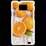 Coque Samsung Galaxy S2 Belles oranges sur fond en bois