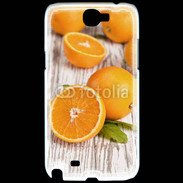 Coque Samsung Galaxy Note 2 Belles oranges sur fond en bois
