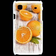 Coque Samsung Galaxy S Belles oranges sur fond en bois