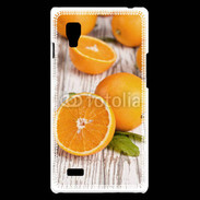 Coque LG Optimus L9 Belles oranges sur fond en bois