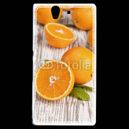 Coque Sony Xperia Z Belles oranges sur fond en bois