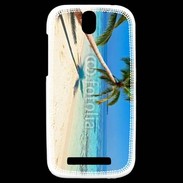 Coque HTC One SV Palmier sur la plage tropicale