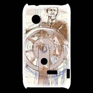 Coque Sony Xperia Typo Illustration d'un capitaine de bateau