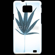 Coque Samsung Galaxy S2 Marijuana en bleu et blanc