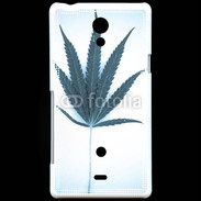 Coque Sony Xperia T Marijuana en bleu et blanc