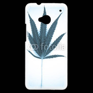Coque HTC One Marijuana en bleu et blanc