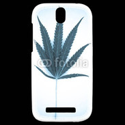 Coque HTC One SV Marijuana en bleu et blanc