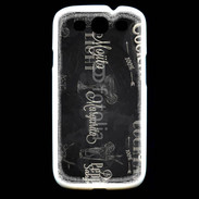 Coque Samsung Galaxy S3 Menu de cocktail en noir et blanc