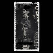 Coque HTC Windows Phone 8S Menu de cocktail en noir et blanc