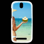 Coque HTC One SV Cocktail noix de coco sur la plage 5