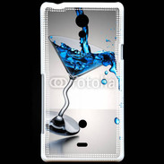 Coque Sony Xperia T Cocktail bleu lagon 5