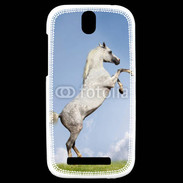 Coque HTC One SV Cheval arable robe grise