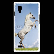 Coque LG Optimus L9 Cheval arable robe grise