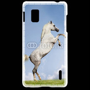 Coque LG Optimus G Cheval arable robe grise