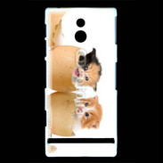 Coque Sony Xperia P Chaton dans des coquilles d'oeuf