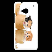 Coque HTC One Chaton dans des coquilles d'oeuf