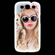 Coque Samsung Galaxy S3 Femme glamour avec chihuahua