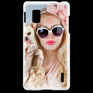 Coque LG Optimus G Femme glamour avec chihuahua