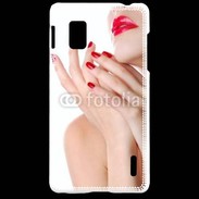 Coque LG Optimus G Sexy et glamour bouche rouge à lèvre et vernis à ongles rouges