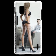 Coque LG Optimus G Femme debout en lingerie sexy devant homme 