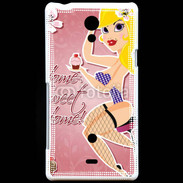 Coque Sony Xperia T Dessin femme sexy style Betty Boop