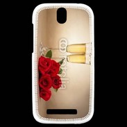 Coque HTC One SV Coupe de champagne, roses rouges