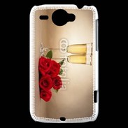 Coque HTC Wildfire G8 Coupe de champagne, roses rouges
