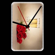 Grande pendule murale Coupe de champagne, roses rouges