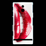Coque Sony Xperia P Bouche sexy gloss rouge