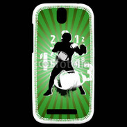 Coque HTC One SV Illustration football américain sur fond vert