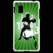 Coque LG Optimus G Illustration football américain sur fond vert