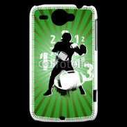 Coque HTC Wildfire G8 Illustration football américain sur fond vert