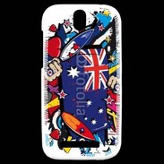Coque HTC One SV Graffiti Australie rugby
