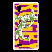 Coque LG Optimus L9 Poster rugby sur fond jaune