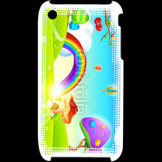 Coque iPhone 3G / 3GS Cartoon nature et arc en ciel