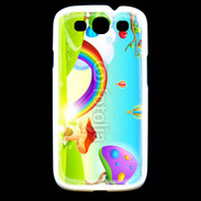 Coque Samsung Galaxy S3 Cartoon nature et arc en ciel
