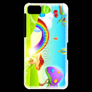 Coque Blackberry Z10 Cartoon nature et arc en ciel