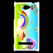 Coque HTC Windows Phone 8S Cartoon nature et arc en ciel