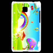 Coque LG Optimus L3 II Cartoon nature et arc en ciel