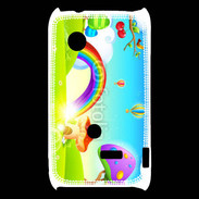 Coque Sony Xperia Typo Cartoon nature et arc en ciel