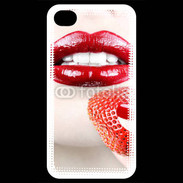 Coque iPhone 4 / iPhone 4S Bouche sexy rouge à lèvre gloss rouge fraise