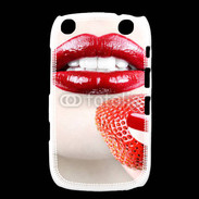 Coque Blackberry Curve 9320 Bouche sexy rouge à lèvre gloss rouge fraise