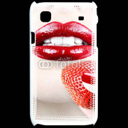 Coque Samsung Galaxy S Bouche sexy rouge à lèvre gloss rouge fraise