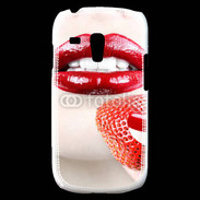 Coque Samsung Galaxy S3 Mini Bouche sexy rouge à lèvre gloss rouge fraise
