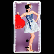 Coque Sony Xperia T femme glamour coeur style betty boop